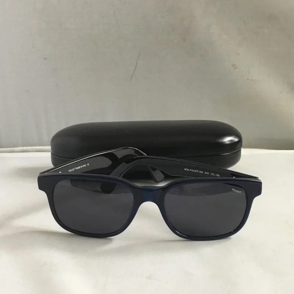 Police Navy Blue Sunglasses with Black Case